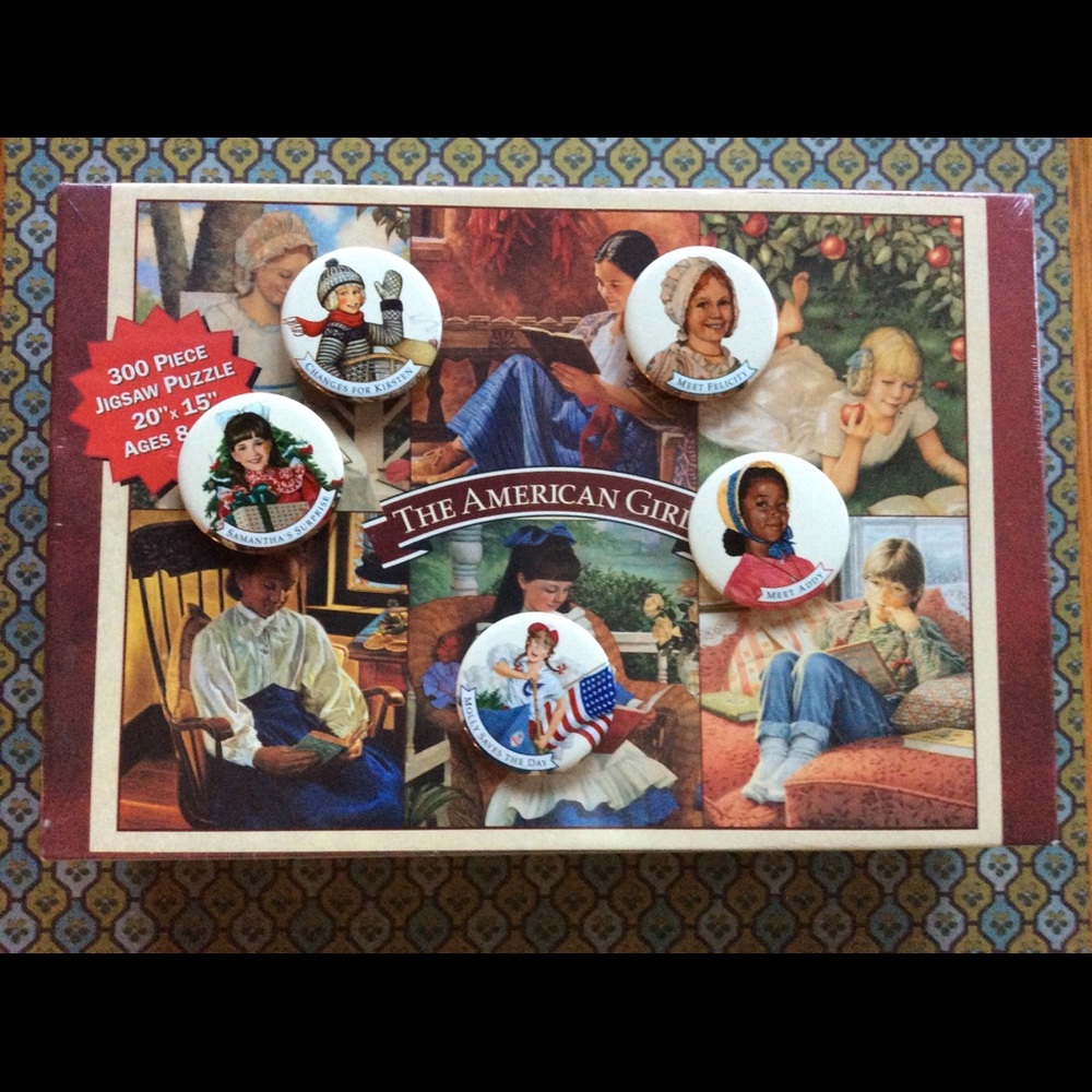 Vintage American Girls Jigsaw & 5 Metal Badges/pin - Picture 1 of 13